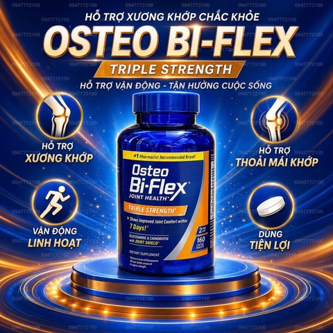Viên Uống Bổ Khớp Osteo Bi-Flex Triple Strength – Cảm Nhận Hiệu Quả Chỉ Sau 7 Ngày (160 Viên)