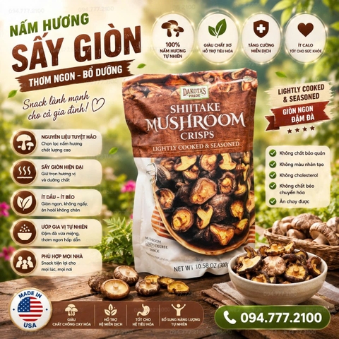 GÓI LỚN 300G NẤM SẤY KHÔ CỦA DJ&A SHIITAKE ÚC 300g