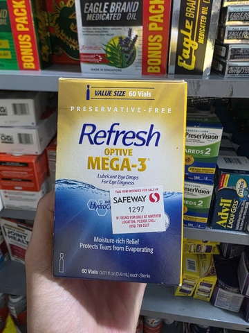 Nước mắt nhân tạo BỔ SUNG OMEGA 3- 60 tuýp của Mỹ