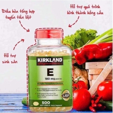 Vitamin E 400 IU Kirkland chính hãng Mỹ hộp 500 viên