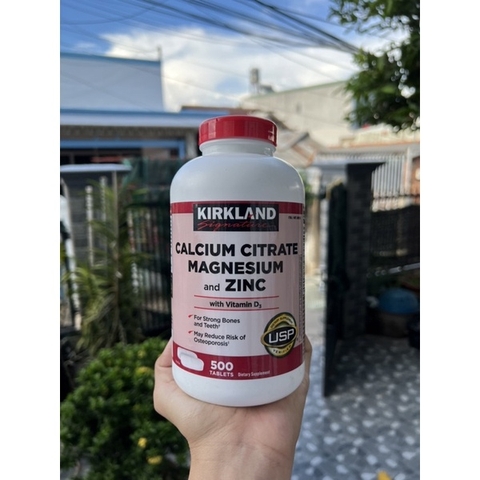 Viên Kirkland Calcium Citrate Magnesium and Zinc 500 viên Mỹ. Date 4/26