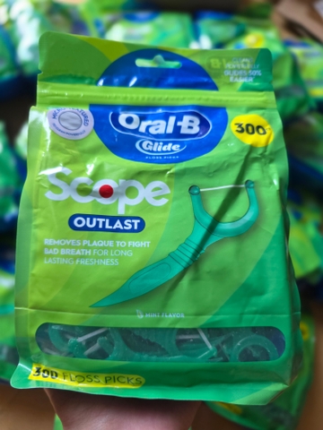 1 hộp 300 cây Tăm chỉ nha khoa Oral-B Complete Glide Plus Scope Outlast Flos