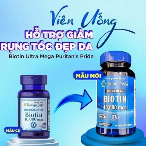 Viên Uống Mọc Tóc Puritan's Pride Biotin 10000 mcg - 100 viên