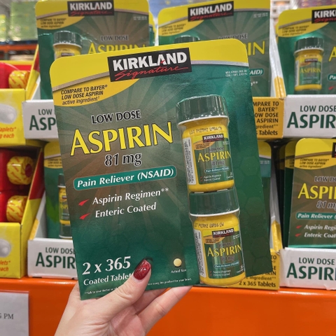 BỘ 2 HŨ VIÊN UỐNG BỔ SUNG LOW DOSE ASPIRIN 81MG KIRKLAND SIGNATURE (2 HỦ x 365 VIÊN) CỦA MỸ