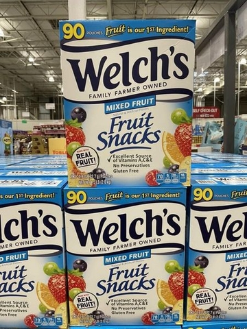 Có tách lẻ 45 gói và 90 gói Kẹo Dẻo Trái Cây Welch's Fruit Snacks hương trái cây của MỸ