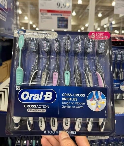 Set Bàn Chải Đánh Răng Oral-B Cross Action Pro Advanced 8 Cây Của Mỹ