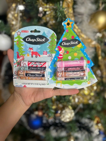 Set 4 cây Son Dưỡng Môi CHAPSTICK Nam /Nữ, Son Dưỡng Ẩm chính hãng (4g)