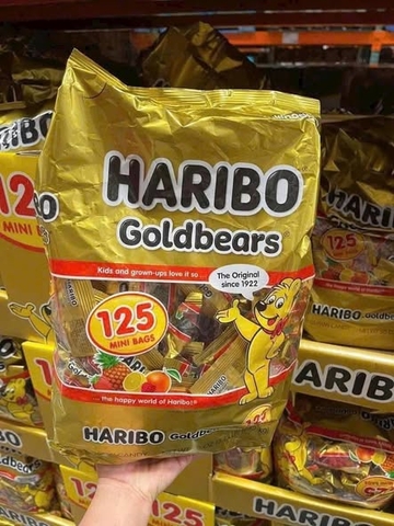BỊCH LỚN DATE XA HÀNG USA - KẸO DẺO HARIBO GOLDBEARS 125 gói 1.42kg