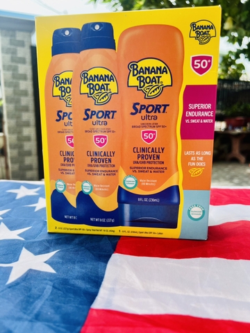 Combo nguyên set (như hình ) Xịt chống nắng Banana Boat chính hãng Mỹ