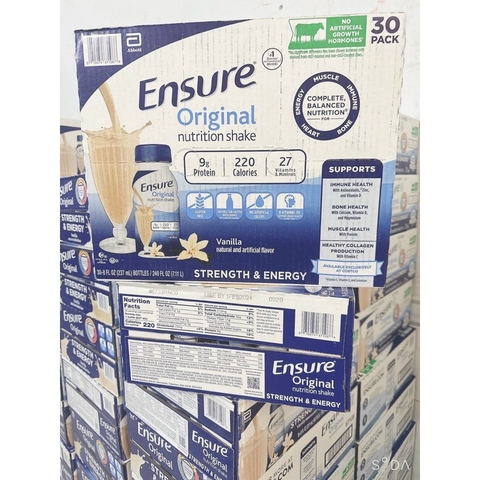 Sữa Ensure nước hương Vani Ensure Original Vanilla 237ml Thùng 30 chai