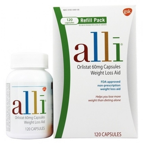 Viên uống giảm cân Alli Orlistat 60mg Capsules Weight Loss Aid 60 viên