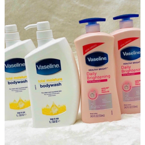 SỮA TẮM VASELINE TOTAL MOISTURE TRẮNG DA DƯỠNG ẨM 1L của mỹ