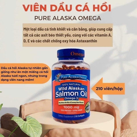Dầu cá WILD ALASKAN SALMON OIL 1000mg - 210 viên