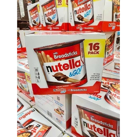 🍫 BÁNH QUE CHẤM SOCOLA HẠT DẺ NUTELLA & GO! HỘP THÙNG ĐẠI 16 CỐC CỦA MỸ