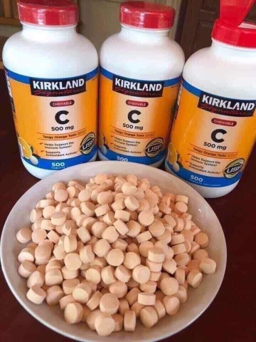 Kẹo ngậm bổ sung Vitamin C Kirkland Signature Vitamin C 500mg 500 viên