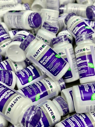 Viên uống hỗ trợ mọc tóc và chống rụng tóc Natrol Biotin Beauty 10,000mcg 100 viên