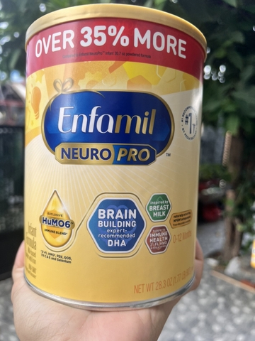 XÁCH TAY MỸ Sữa bột TRẺ EM 0-12 THÁNG TUỔI Enfamil Neuro Pro – 802g hộp thiếc