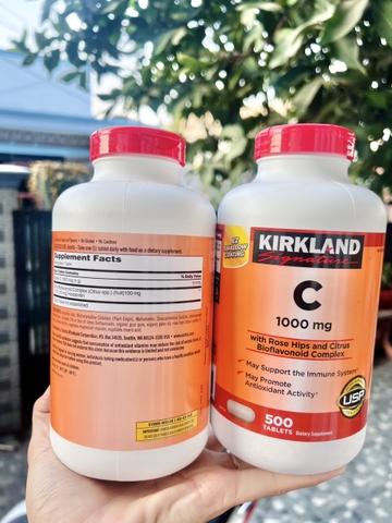 Viên Uống Bổ Sung Vitamin C Kirkland Signature Vitamin C (1000mg x 500 Viên)