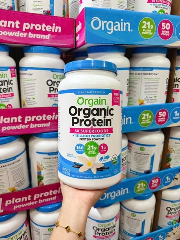 Bột Protein hữu cơ Orgain Organic Protein & Superfoods 1200g hương Vani và hương socola