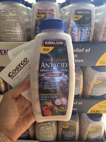 Kẹo chống đầy hơi Kirkland Signature Ultra Strength Antacid Calcium 1000mg 265 viên