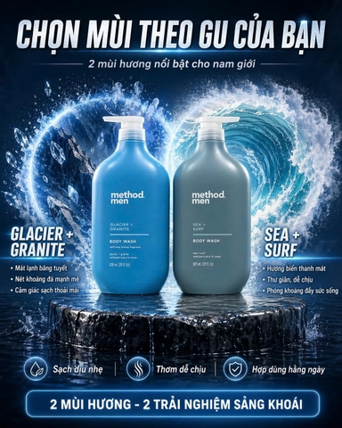 [CHÍNH HÃNG MỸ] Sữa Tắm Nam Method Men Body Wash - Hương Thơm Đẳng Cấp & Tươi Mát (828ml)