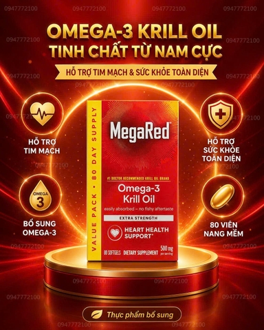 MegaRed Omega-3 Krill Oil – Giải Pháp Sức Khỏe Toàn Diện Từ Đại Dương (Nhập Mỹ Chính Hãng)