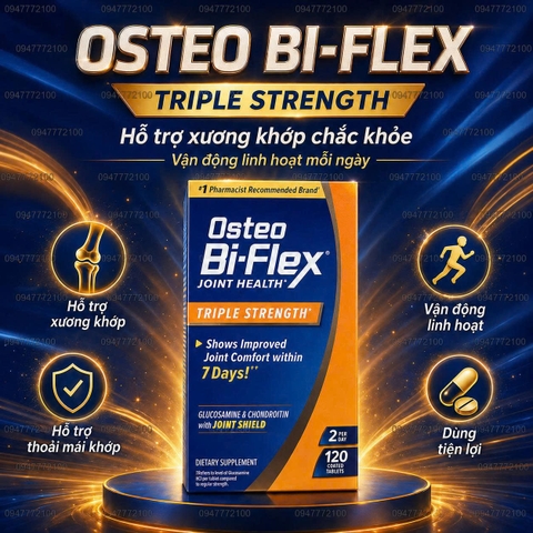 Osteo Bi-Flex Joint Health Triple Strength – Giải Pháp Vàng Cho Khớp Linh Hoạt (Hộp 120 Viên)