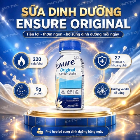 2 chai Sữa Nước Ensure Original Nutrition Shake Hương Vani – Dinh Dưỡng Vàng Cho Sức Khỏe (Chai 237ml)