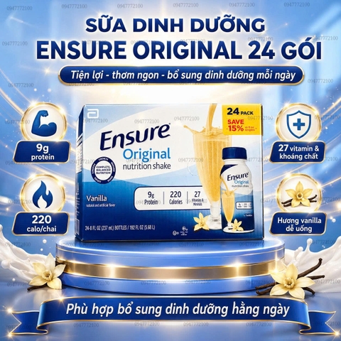 Thùng 24 Chai Sữa Nước Ensure Original Mỹ – Giải Pháp Dinh Dưỡng Toàn Diện & Tiết Kiệm