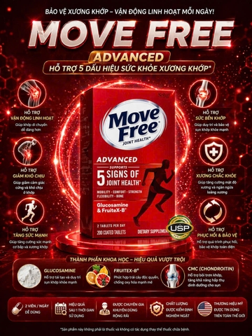 [CHÍNH HÃNG MỸ] Viên Uống Bổ Khớp Move Free Advanced Joint Health – Hộp 200 Viên