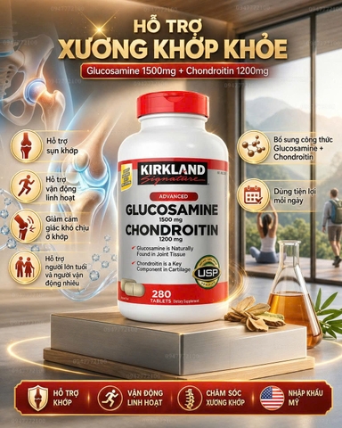 Kirkland Signature Glucosamine & Chondroitin - Giải Pháp Toàn Diện Cho Xương Khớp Linh Hoạt (280 Viên)