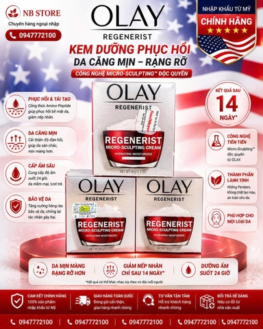 Kem Dưỡng Olay Regenerist Micro-Sculpting Cream - Bí Quyết Nâng Cơ & Trẻ Hóa Làn Da Thần Tốc (48g)