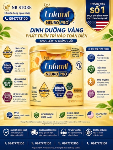 Sữa Bột Enfamil NeuroPro Infant Formula - Công Thức Vàng Cho Trí Não & Hệ Miễn Dịch Của Bé (587g)