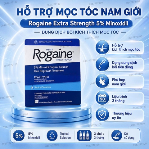 [CHÍNH HÃNG MỸ] Dung Dịch Mọc Tóc Men's Rogaine Extra Strength 5% Minoxidil