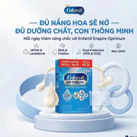 [CHÍNH HÃNG MỸ] Sữa Bột Enfamil Enspire Infant Formula – Hộp Giấy Refill 850g
