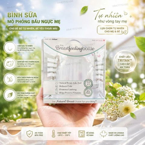 CHÍNH HÃNG CANADA] Bình Sữa Mô Phỏng Ti Mẹ The Breastfeeding Bottle – Dung Tích 210ml