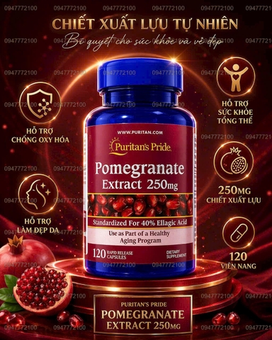 Viên Uống Chiết Xuất Lựu Puritan's Pride Pomegranate Extract 250mg