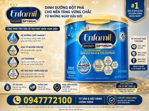 [CHÍNH HÃNG MỸ] Sữa Bột Enfamil Enspire Optimum Infant Formula (581g)