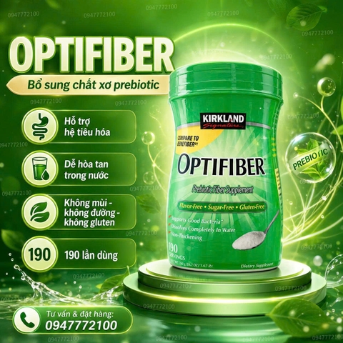 [CHÍNH HÃNG MỸ] Bột Bổ Sung Chất Xơ Hòa Tan Kirkland Signature Optifiber (760g)