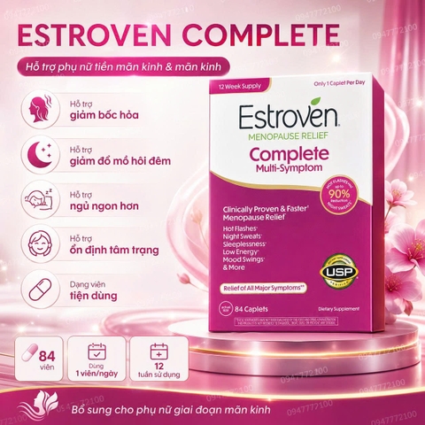 [CHÍNH HÃNG MỸ] Viên Uống Hỗ Trợ Tiền Mãn Kinh Estroven Complete Multi-Symptom – Hộp 84 Viên