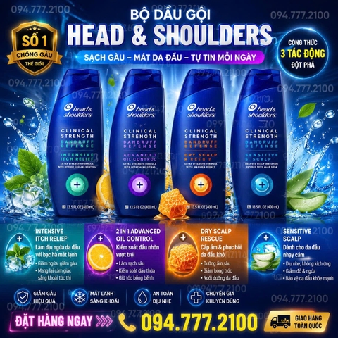 Dầu Gội Trị Gàu Đặc Trị Head & Shoulders Clinical Strength Dandruff Defense (400ml)