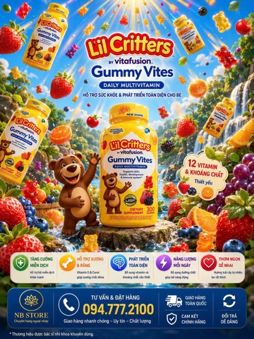 KẸO DẺO BỔ SUNG VITAMIN TOÀN DIỆN CHO BÉ L'IL CRITTERS GUMMY VITES DAILY MULTIVITAMIN HỘP ĐẠI 300 VIÊN CỦA MỸ