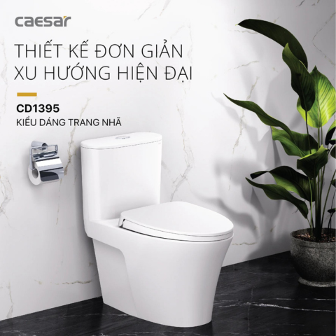 Bồn Cầu Một Khối Nắp Êm Caesar CD1395