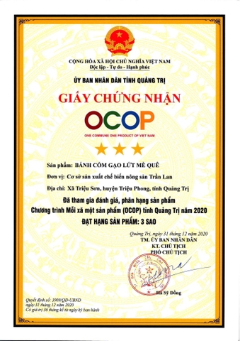 BÁNH CỐM GẠO LỨT MÈ QUÊ TRẦN LAN 400gr