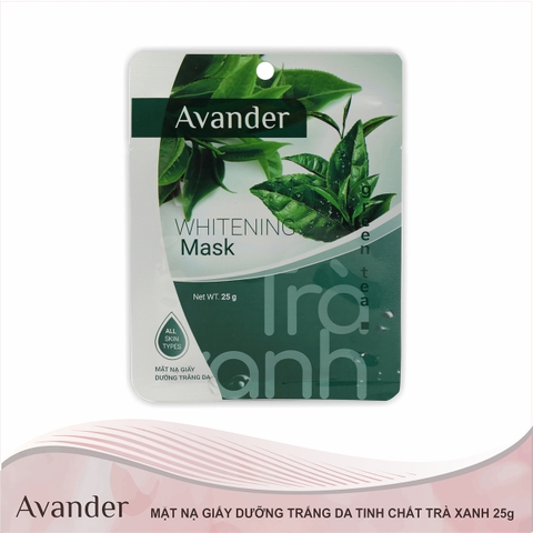 Mặt nạ giấy dưỡng trắng da Trà xanh Avander 25g