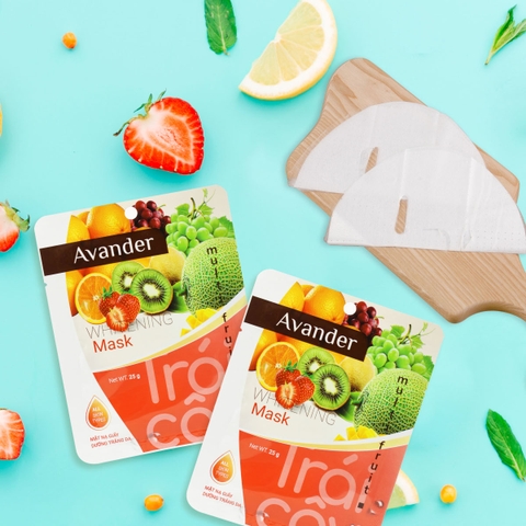 Mặt nạ giấy dưỡng trắng da Trái cây tổng hợp Avander 25g