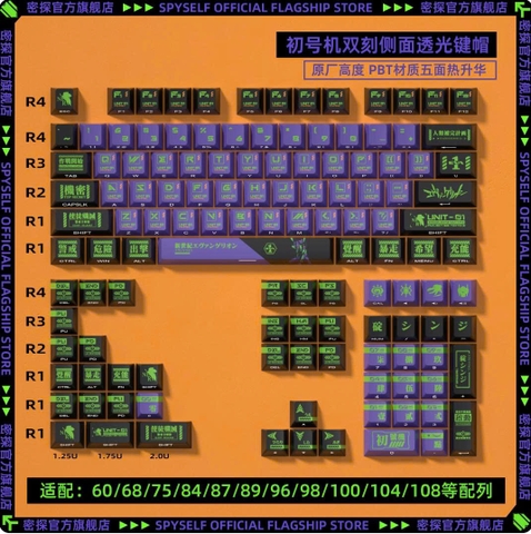 [Keycap Đẹp] Bộ Keycap bàn phím Eva Trong Suốt | CHERRY | Eva Trong Suốt