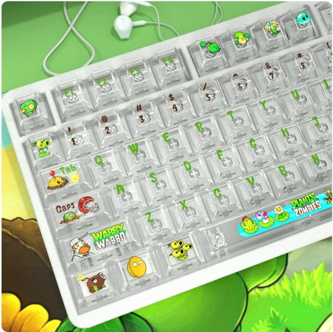 [Keycap Đẹp] Bộ Keycap bàn phím Plant & Zombie | CHERRY | Plant & Zombie | Trong suốt