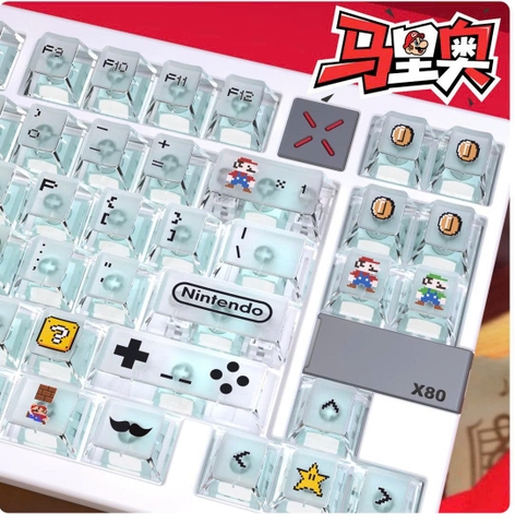 [Keycap Đẹp] Bộ Keycap bàn phím Mario | CHERRY | Mario | Trong suốt