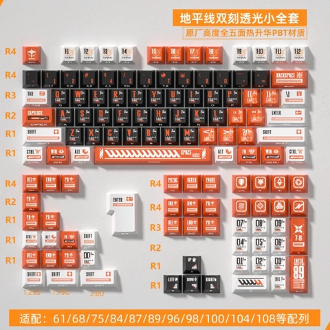 [Keycap Đẹp] Bộ Keycap bàn phím Cam trong suốt | CHERRY | Orange